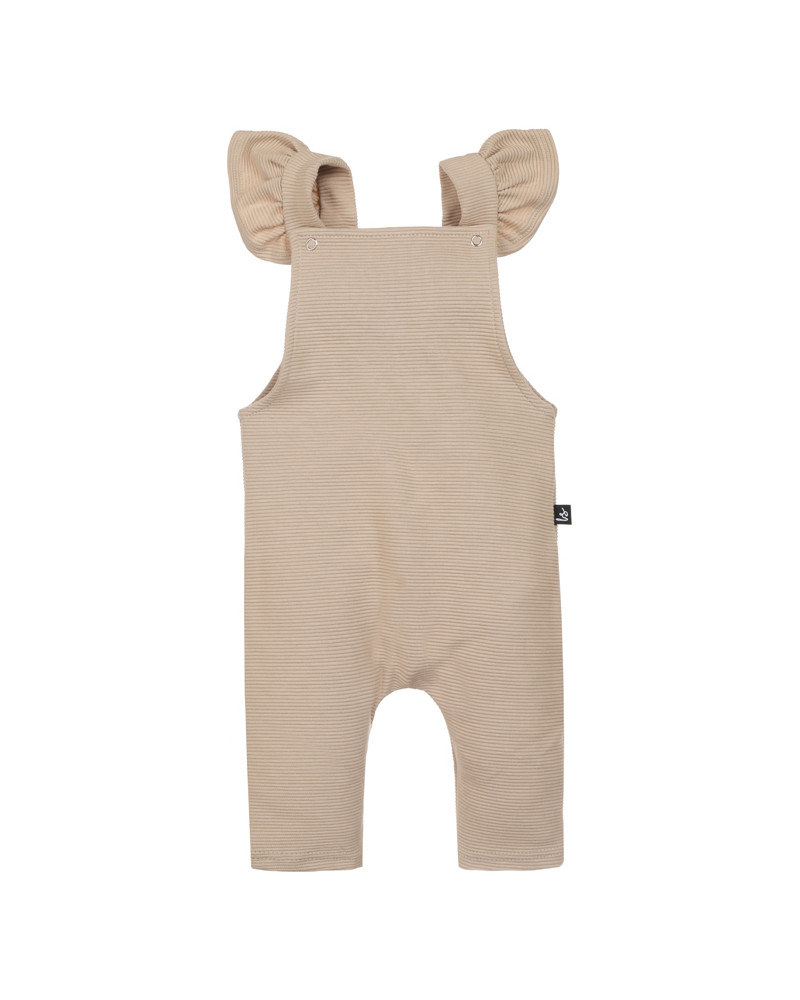Ruffle tuinpakje rib beige