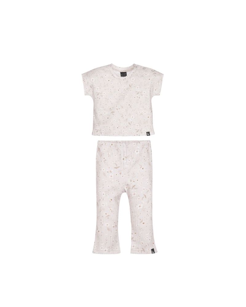 Outfit wafel set malin brown beige