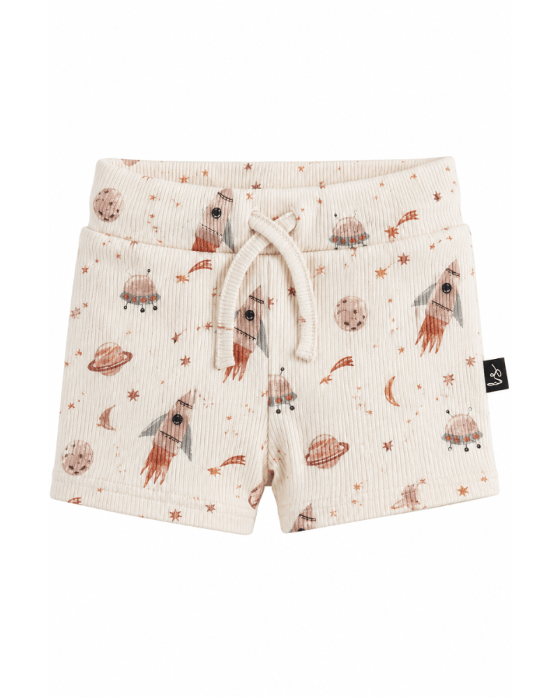 Rib jersey korte broek planeten