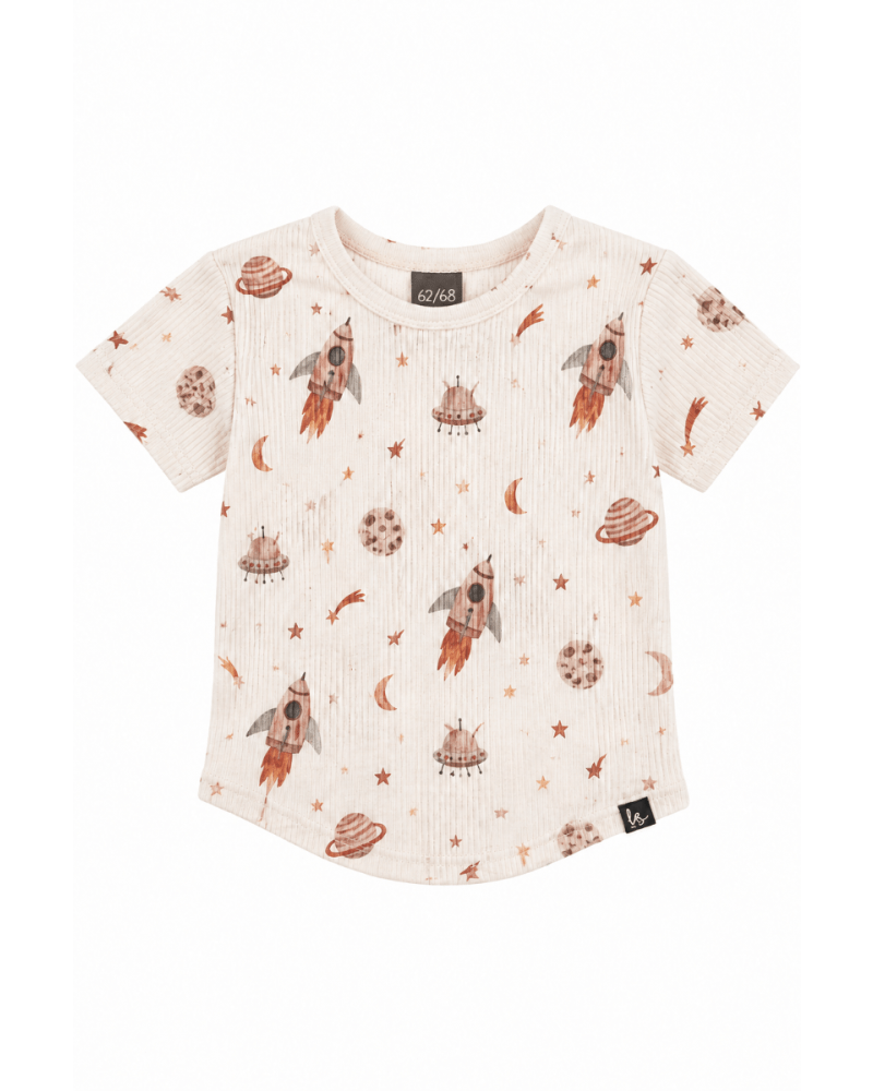 Rib jersey t-shirt planeten