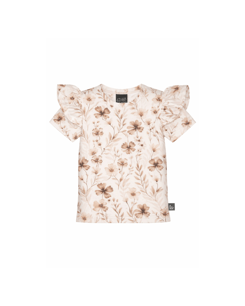 Ruffle t-shirt dream sepia